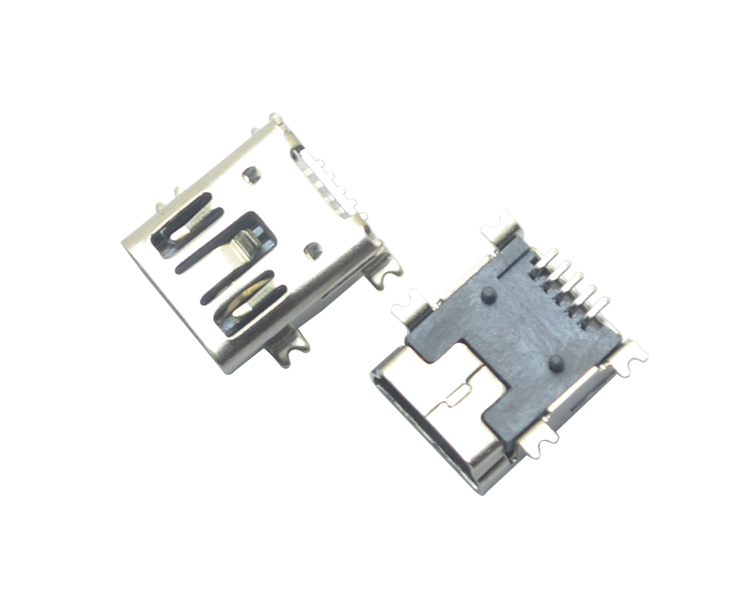 MINI USB-5P-SMT-B型雙卡點連接器