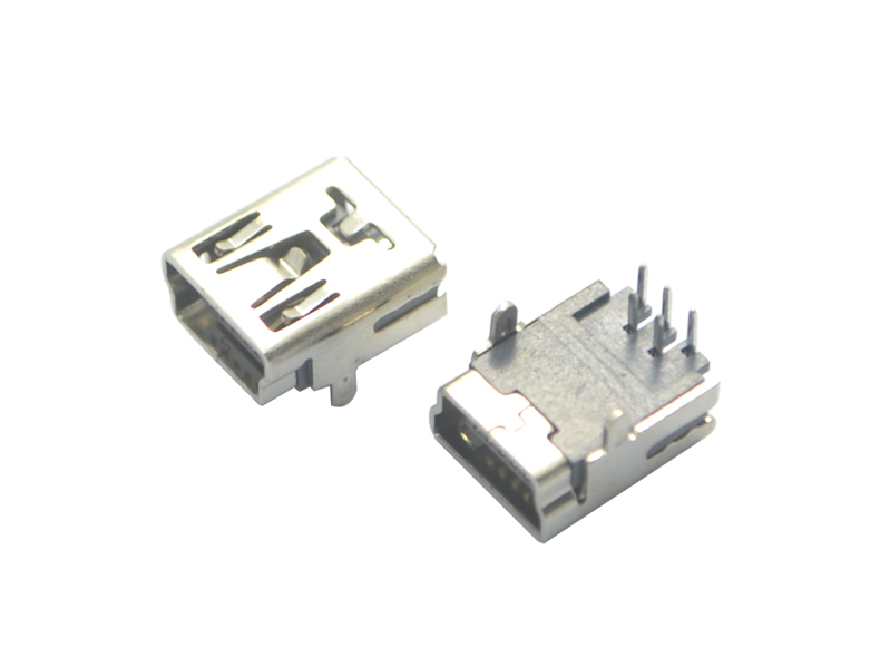 MINI USB-5P90°B型兩腳銅連接器