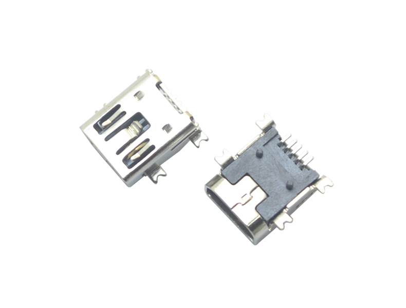 MINI USB-5P-SMT-AB型雙卡點連接器