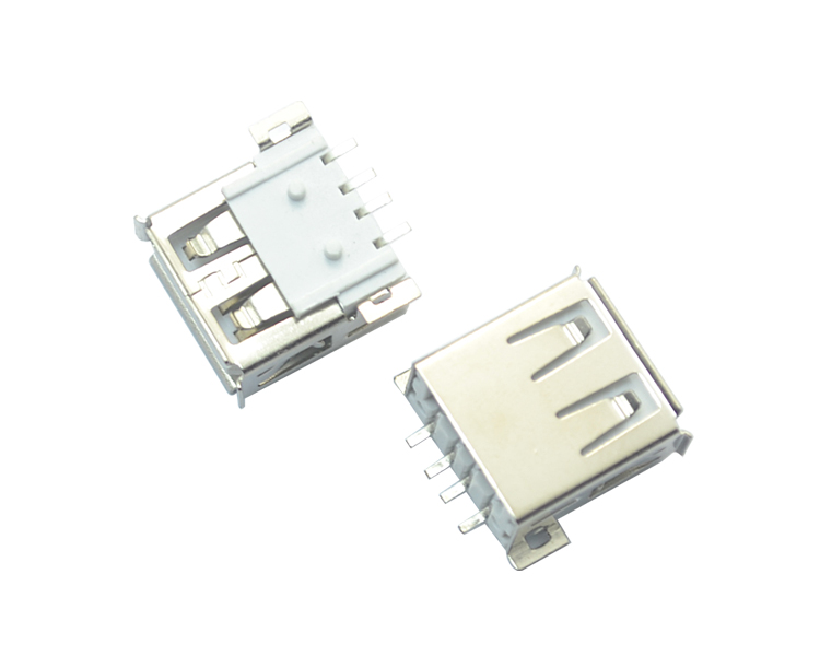 USB-A/F-4P-SMT全貼白鐵連接器